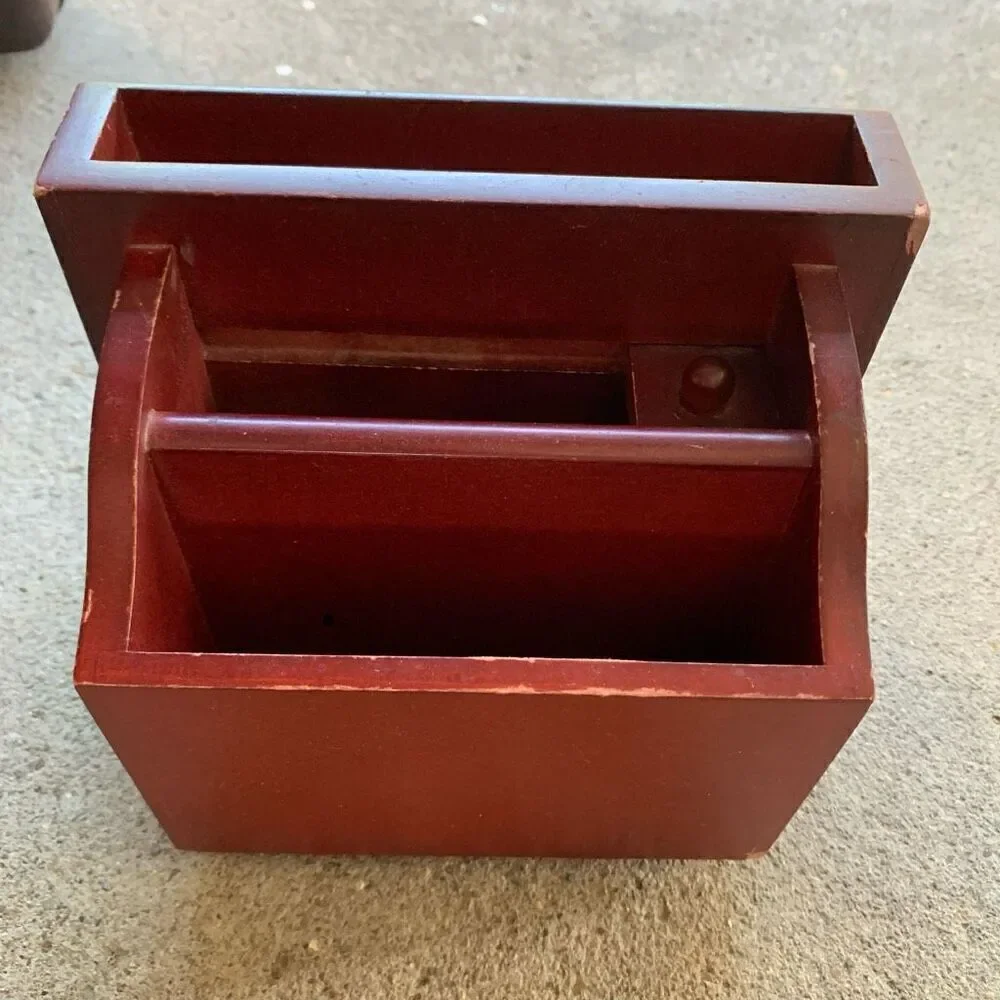 Wooden Swivel Slotted Letter Pencil Holder